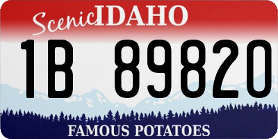 ID license plate 1B8982O