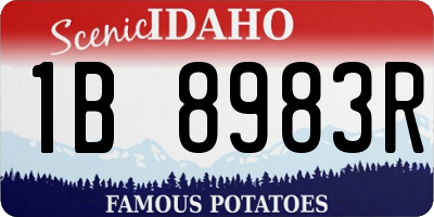 ID license plate 1B8983R