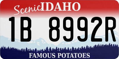 ID license plate 1B8992R