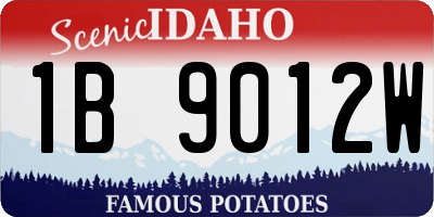 ID license plate 1B9012W