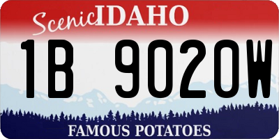ID license plate 1B9020W