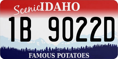 ID license plate 1B9022D