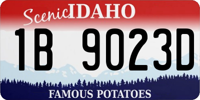 ID license plate 1B9023D