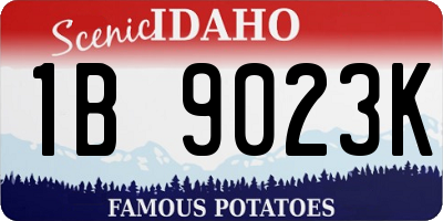 ID license plate 1B9023K
