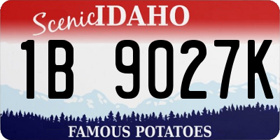 ID license plate 1B9027K
