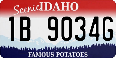 ID license plate 1B9034G