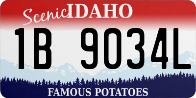ID license plate 1B9034L