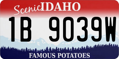 ID license plate 1B9039W