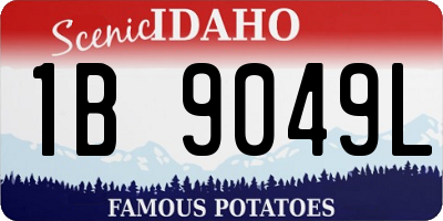 ID license plate 1B9049L