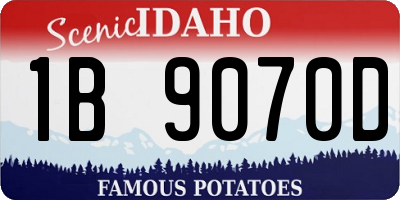 ID license plate 1B9070D