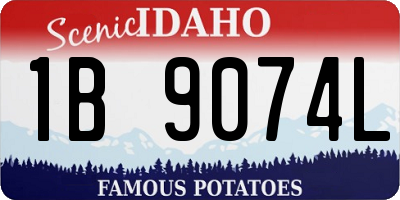 ID license plate 1B9074L