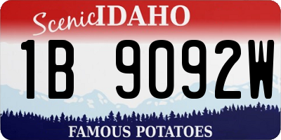 ID license plate 1B9092W