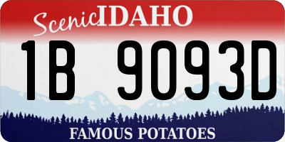 ID license plate 1B9093D