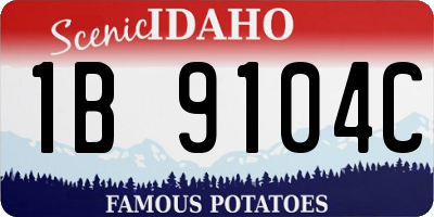 ID license plate 1B9104C