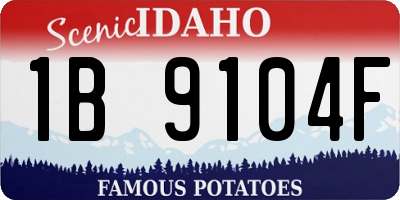 ID license plate 1B9104F