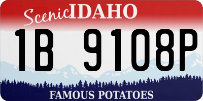 ID license plate 1B9108P