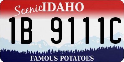 ID license plate 1B9111C