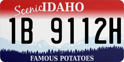 ID license plate 1B9112H
