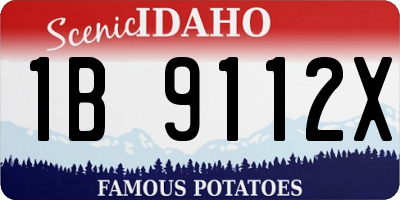ID license plate 1B9112X