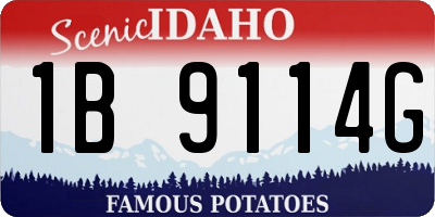 ID license plate 1B9114G