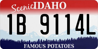 ID license plate 1B9114L