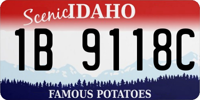 ID license plate 1B9118C