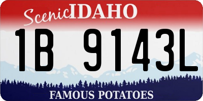 ID license plate 1B9143L