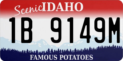 ID license plate 1B9149M