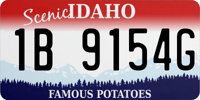 ID license plate 1B9154G
