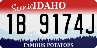 ID license plate 1B9174J