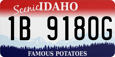 ID license plate 1B9180G