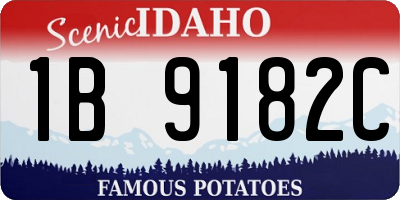 ID license plate 1B9182C