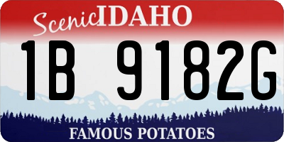 ID license plate 1B9182G