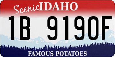 ID license plate 1B9190F
