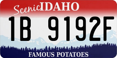 ID license plate 1B9192F