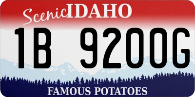 ID license plate 1B9200G