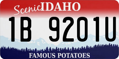 ID license plate 1B9201U