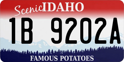 ID license plate 1B9202A