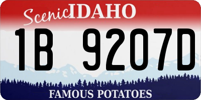 ID license plate 1B9207D