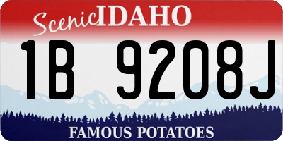 ID license plate 1B9208J