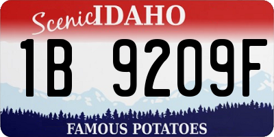ID license plate 1B9209F