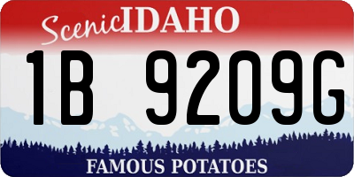 ID license plate 1B9209G