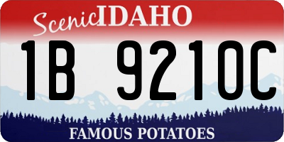 ID license plate 1B9210C