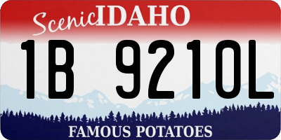 ID license plate 1B9210L