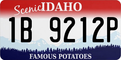 ID license plate 1B9212P