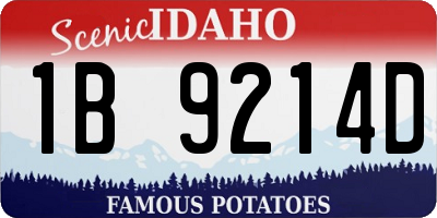 ID license plate 1B9214D