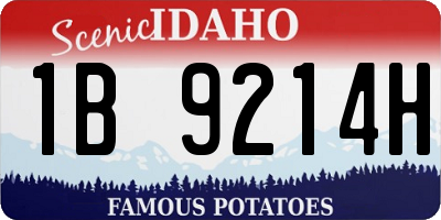 ID license plate 1B9214H