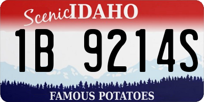 ID license plate 1B9214S