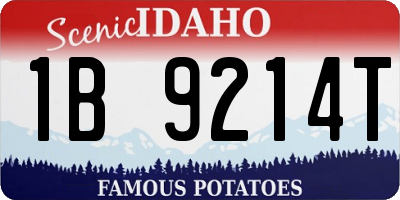 ID license plate 1B9214T