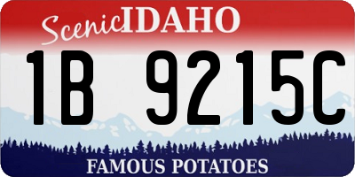 ID license plate 1B9215C